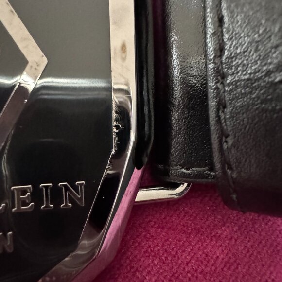 PHILIPP PLEIN Leather Belt Hexagon, Size 115 - Picture 6 of 17